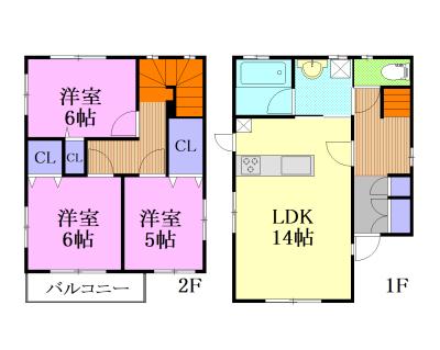 細内貸家C（1） 間取り図画像