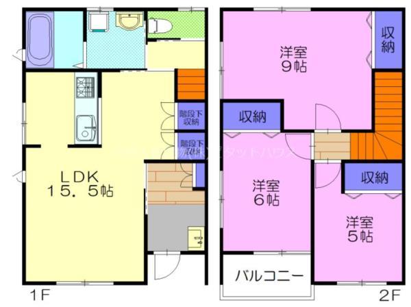 簗瀬1丁目メゾネット 5（EAST） 間取り図画像
