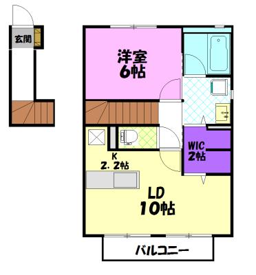 K&Mテクノ　E（201） 間取り図画像