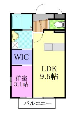 宇都宮市簗瀬町アパート 間取り図画像
