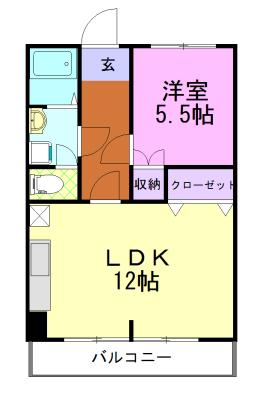 コーポ青柳（202） 間取り図画像