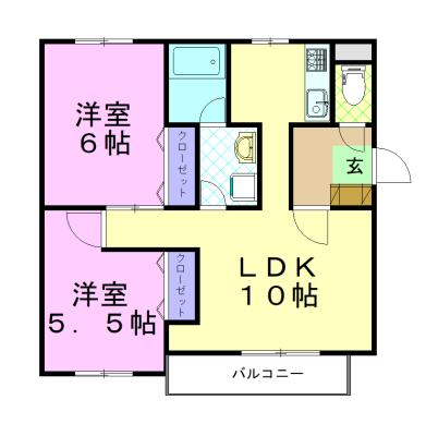 すずらんⅥ（1A） 間取り図画像