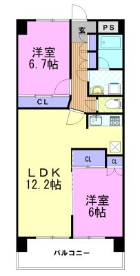 クロワサンス（705） 間取り図画像