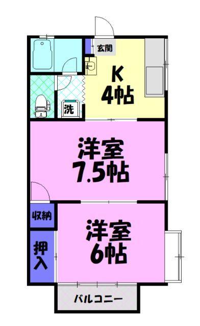 福栄ハイツ（106） 間取り図画像