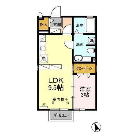 エスポワール川田 B（103） 間取り図画像
