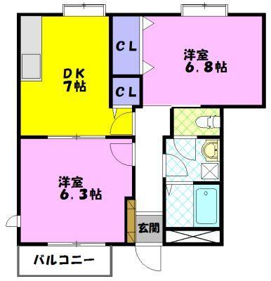メルベーユ参番館（103） 間取り図画像