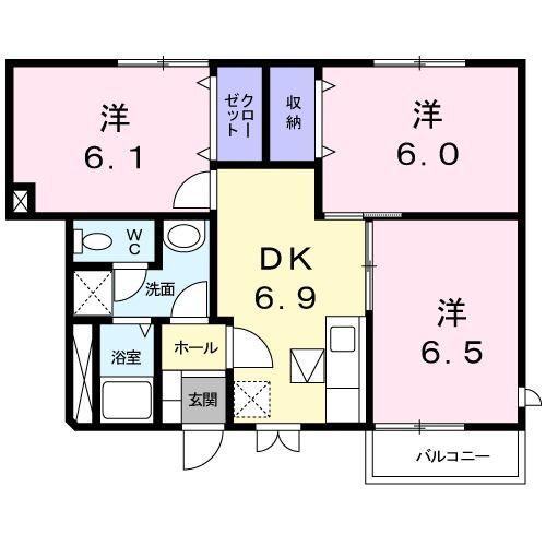 アーバンハイツ岩崎Ｃ（102） 間取り図画像