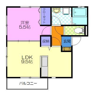 宇都宮市南町アパート 間取り図画像