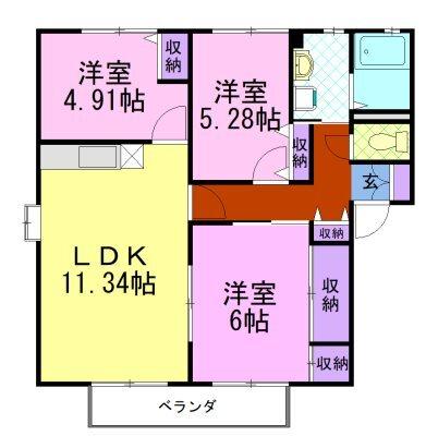 パイン・ソシア A（201） 間取り図画像