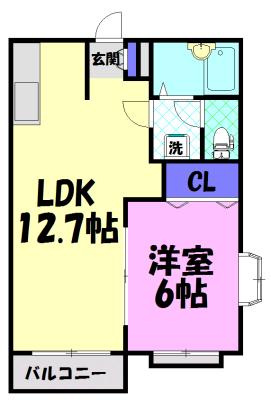 サンティア美輝 A（103） 間取り図画像