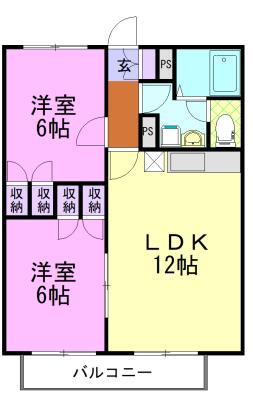 パステルガーデン石井 C（203） 間取り図画像