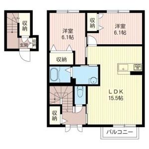 プライマリー今宮台 弐番館（202） 間取り図画像