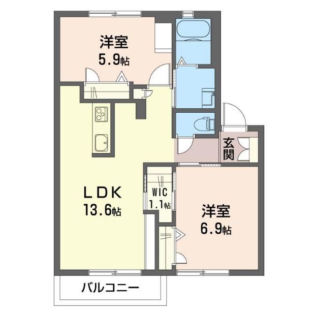 ブライト・コート B（102） 間取り図画像