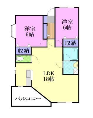 ベイリーフB（202） 間取り図画像