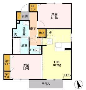 グレイスコート雅 A（102） 間取り図画像