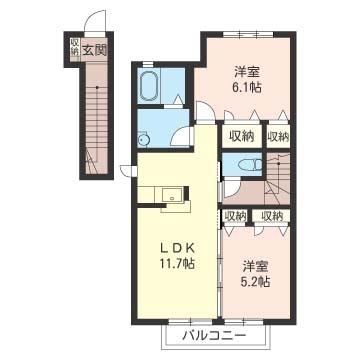 クワイエット杉 F（202） 間取り図画像