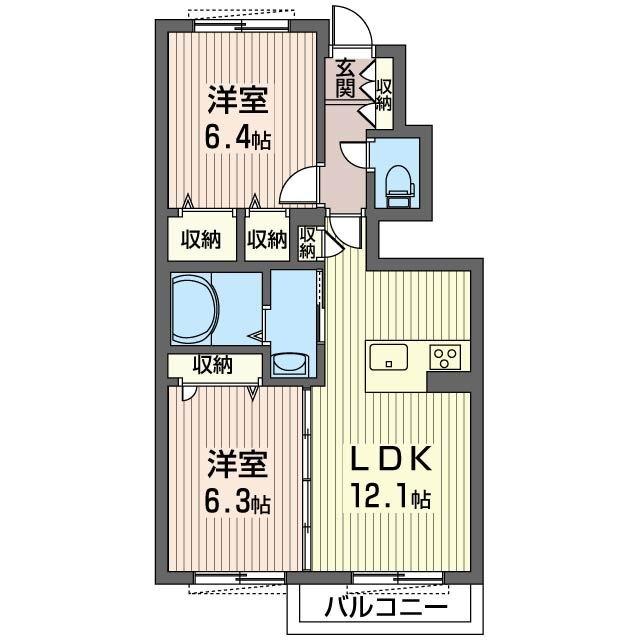 ラ・ロンディネ（102） 間取り図画像