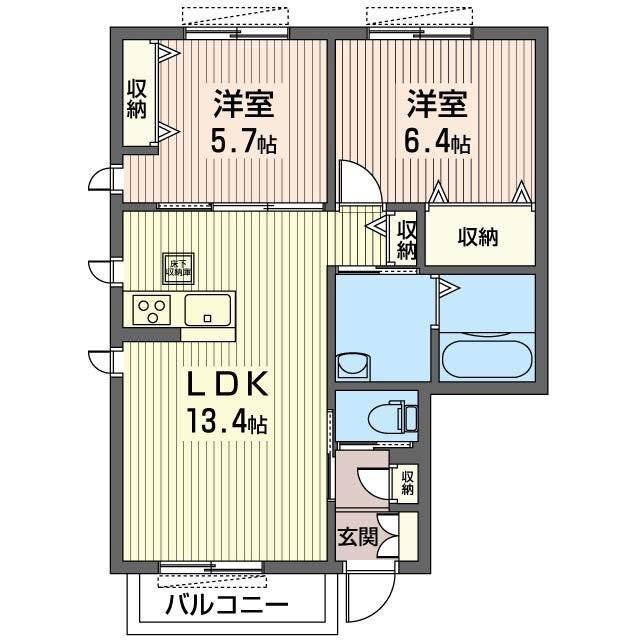 ロシホル B（102） 間取り図画像