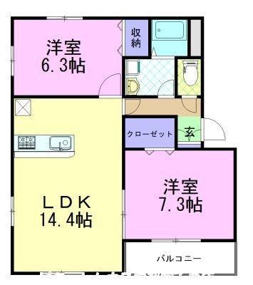 ボヌールヒルズ 2（102） 間取り図画像