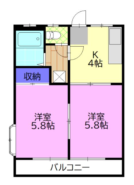 コダマハイツB（101） 間取り図画像