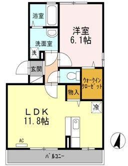 グランビューコート B（201） 間取り図画像