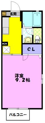 ルシャローゼSAGARA B（101） 間取り図画像