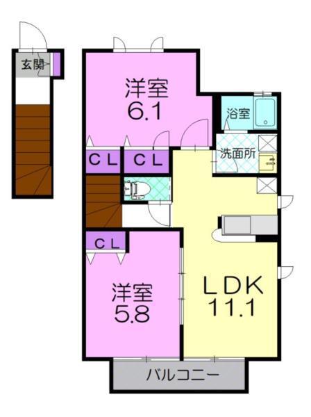 セピアコート B（202） 間取り図画像