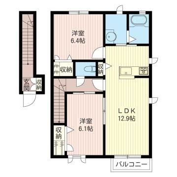 レジデンス ラソ A（201） 間取り図画像
