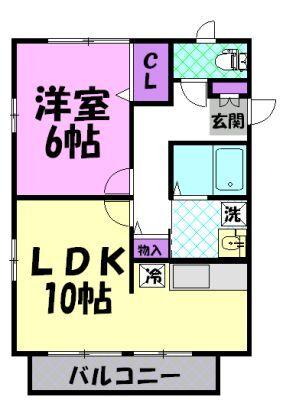 宇都宮市宮の内アパート 間取り図画像