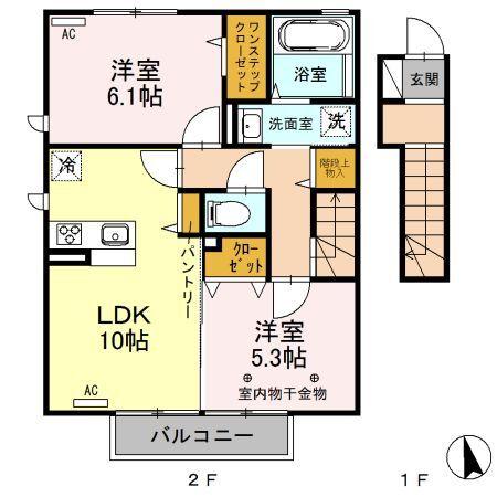 ヴァイア B（205） 間取り図画像