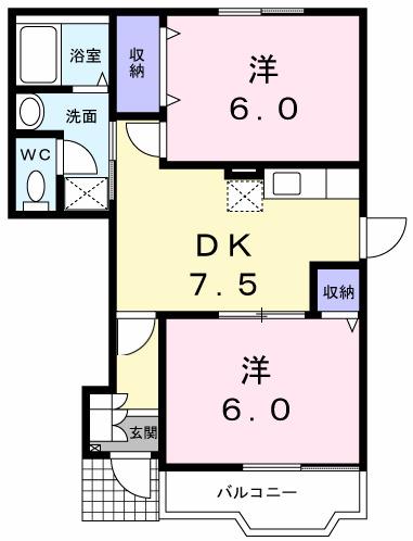 プリムベールＢ（103） 間取り図画像