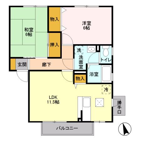 モンテベール　Ａ（101） 間取り図画像