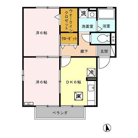 ロワジール　Ｂ（102） 間取り図画像
