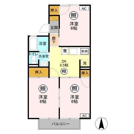 パークサイド安野（203） 間取り図画像