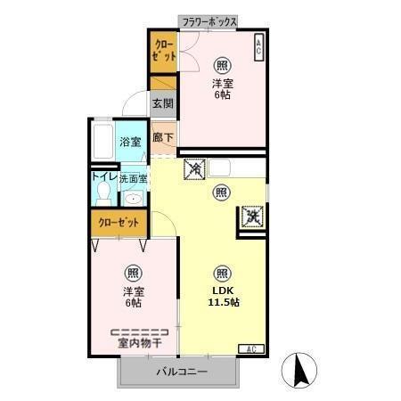 コーポなみまつ　Ⅱ（101） 間取り図画像