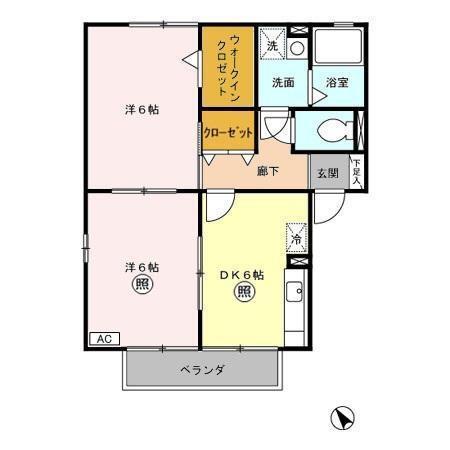 スクウェア･ヒル　Ａ（202） 間取り図画像