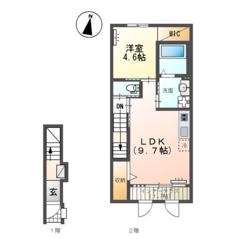 仮)ユニヴァリィⅡ鶴田町新築アパート 間取り図画像