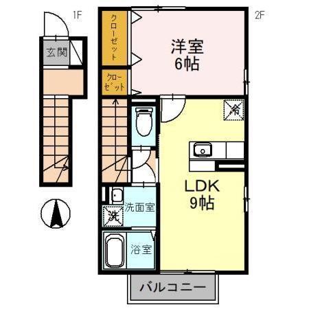 エスポワール海都　Ａ（201） 間取り図画像