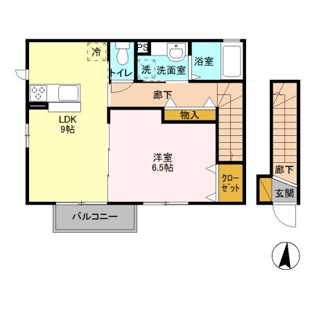 ヒルサイドスクウェア　Ｂ（202） 間取り図画像