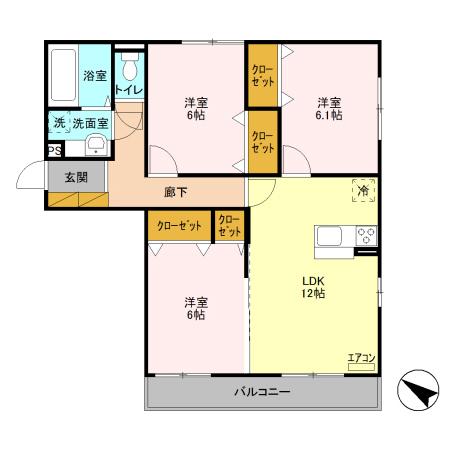 ショコラ（301） 間取り図画像