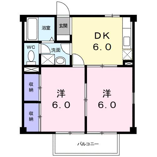 神栄コーポ（201） 間取り図画像