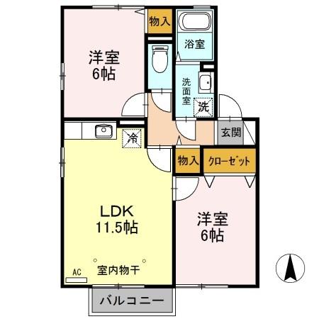 プール ラ ヴィ　Ｂ（202） 間取り図画像