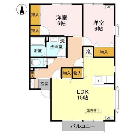ニューメゾンド・クレール　Ｂ（101） 間取り図画像