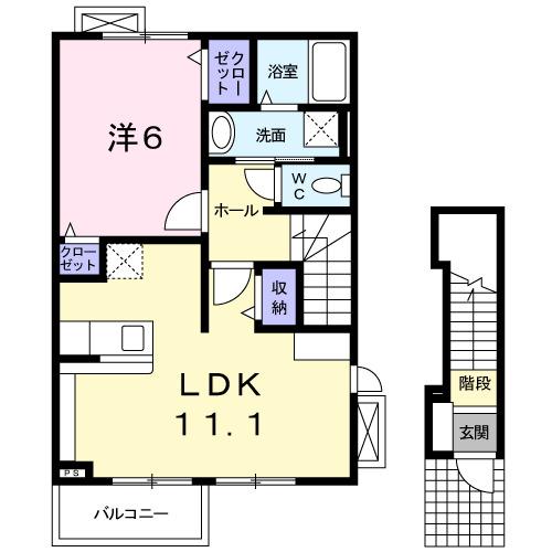 ホワイトサウンズあくつ（202） 間取り図画像
