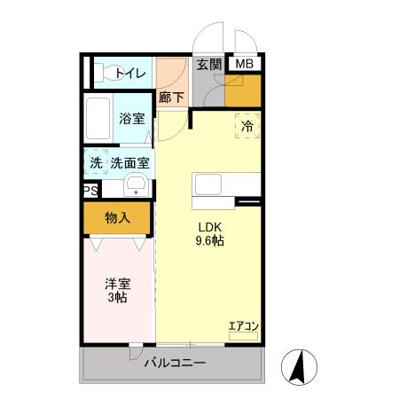 クレストコート　Ｂ（207） 間取り図画像