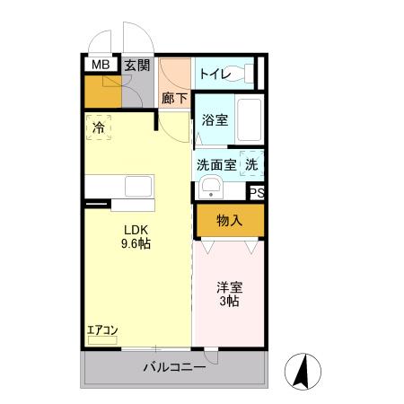 クレストコート　Ｂ（203） 間取り図画像