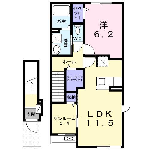 ロイヤル・鈴　Ｆ（205） 間取り図画像