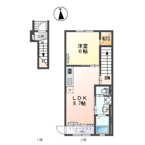 高根沢町新築アパートB棟 間取り図画像