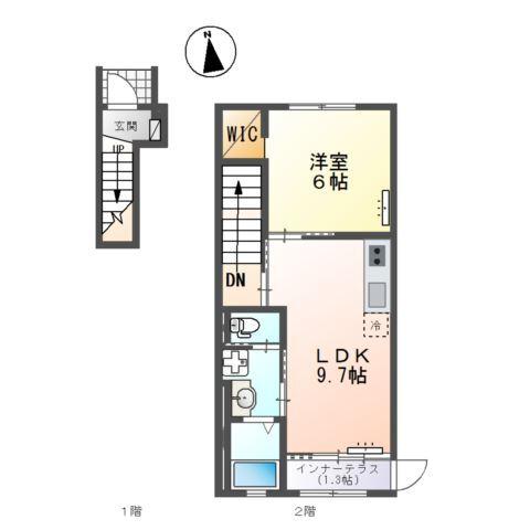 高根沢町新築アパートB棟 間取り図画像