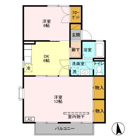 第３明清ハイツ　Ｃ（102） 間取り図画像